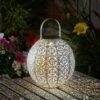 Smart Solar Damasque Cream Lantern - Alton Garden Centre