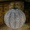Smart Solar Jumbo Damasque Lantern Silver - Alton Garden Centre -Konstsmidy Shop 2475378 1080023 2 3 560