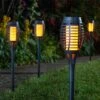 Smart Solar Party Flaming Torch, 5pc Carry Pack - Black - Alton Garden Centre