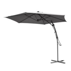 Koopman: Cantilever Parasol Push Up - Grey - Alton Garden Centre