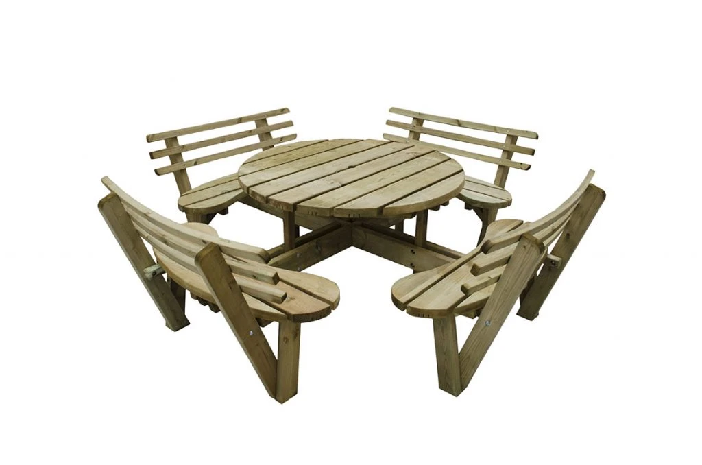 Forest - Circular Picnic Table With Seat Backs - Alton Garden Centre 4 Forest - Circular Picnic Table With Seat Backs - Alton Garden Centre - Image 2