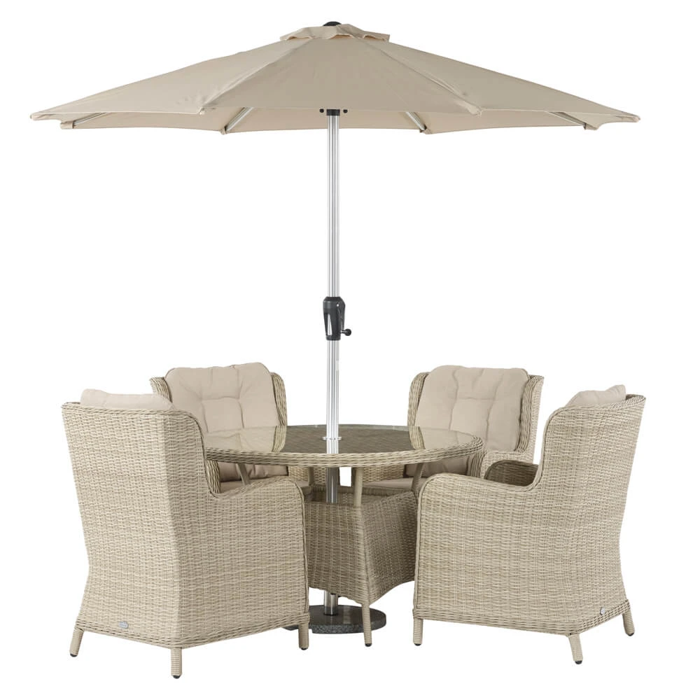 Bramblecrest - Chedworth 4 Seat Dining Set Inc Parasol & Base - Alton Garden Centre 5 Bramblecrest - Chedworth 4 Seat Dining Set Inc Parasol & Base - Alton Garden Centre - Image 3