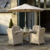 Bramblecrest - Chedworth 4 Seat Dining Set Inc Parasol & Base - Alton Garden Centre 1 Bramblecrest - Chedworth 4 Seat Dining Set Inc Parasol & Base - Alton Garden Centre -Konstsmidy Shop Chedworth 4 Seat garden Dining Set With Parasol Sanstone Lead Image X21WCW120RD1 1