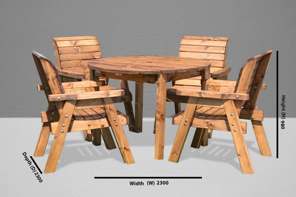 Charles Taylor: Four Seater Circular Table Set - Alton Garden Centre 4 Charles Taylor: Four Seater Circular Table Set - Alton Garden Centre - Image 2