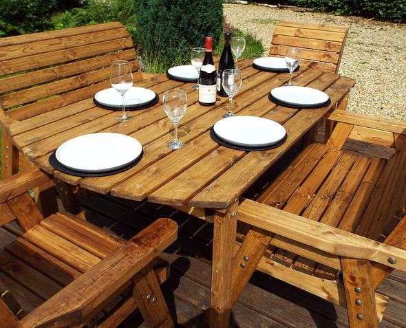Charles Taylor: Six Seater Delux Rectangular Table Set - Alton Garden Centre 4 Charles Taylor: Six Seater Delux Rectangular Table Set - Alton Garden Centre - Image 2