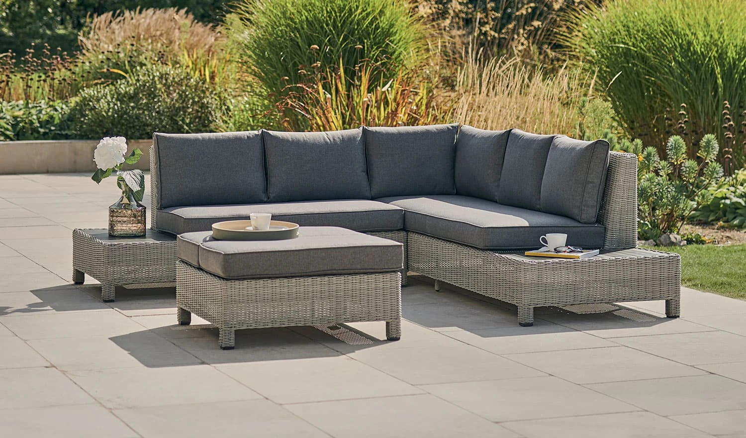 Kettler - Palma Low Lounge Corner Set Inc: Cushions - White Wash - Alton Garden Centre 3 Kettler - Palma Low Lounge Corner Set Inc: Cushions - White Wash - Alton Garden Centre