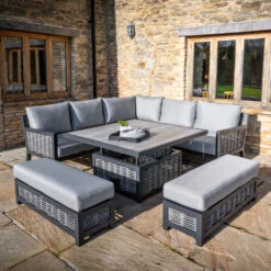 Bramblecrest - Portofino Square Modular Sofa Set With Adjustable Table - Alton Garden Centre