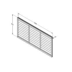 Forest - Dip Treated Straight Edge Lap Panel 6ft X 3ft (1.83m X 0.91m) - Alton Garden Centre 7 Forest - Dip Treated Straight Edge Lap Panel 6ft X 3ft (1.83m X 0.91m) - Alton Garden Centre -Konstsmidy Shop SELP36 Line Drawing