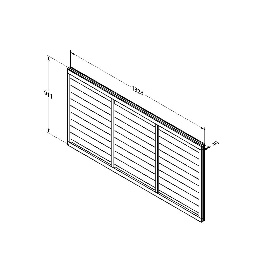 Forest - Dip Treated Straight Edge Lap Panel 6ft X 3ft (1.83m X 0.91m) - Alton Garden Centre 5 Forest - Dip Treated Straight Edge Lap Panel 6ft X 3ft (1.83m X 0.91m) - Alton Garden Centre - Image 3