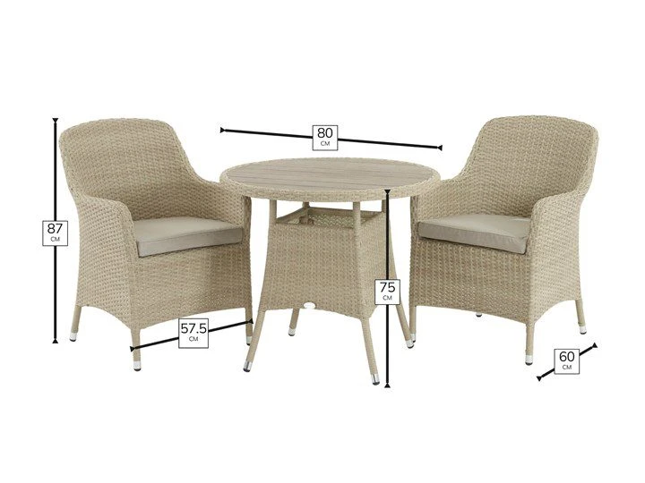 Bramblecrest - Tetbury 80cm Round Bistro Set - Nutmeg - Alton Garden Centre 4 Bramblecrest - Tetbury 80cm Round Bistro Set - Nutmeg - Alton Garden Centre - Image 2