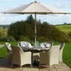 Bramblecrest - Tetbury 6 Seat Round Dining Set - Nutmeg Inc: Parasol & Base - Alton Garden Centre 1 Bramblecrest - Tetbury 6 Seat Round Dining Set - Nutmeg Inc: Parasol & Base - Alton Garden Centre -Konstsmidy Shop Tetbury 6