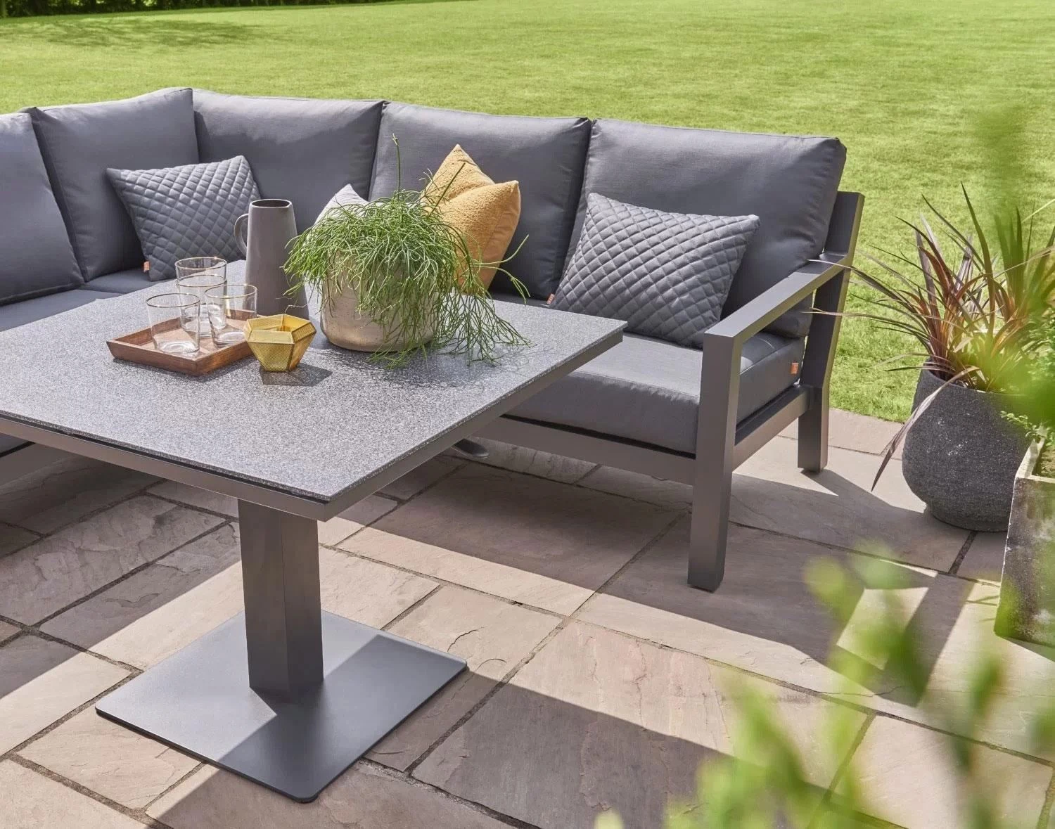 LIFE Outdoor Living: Timber Mini Corner Set With Height Adjustable Table - Alton Garden Centre 4 LIFE Outdoor Living: Timber Mini Corner Set With Height Adjustable Table - Alton Garden Centre - Image 2