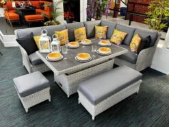 Norfolk Leisure - West Acre Large Corner Set With Height Adjustable Table - Alton Garden Centre