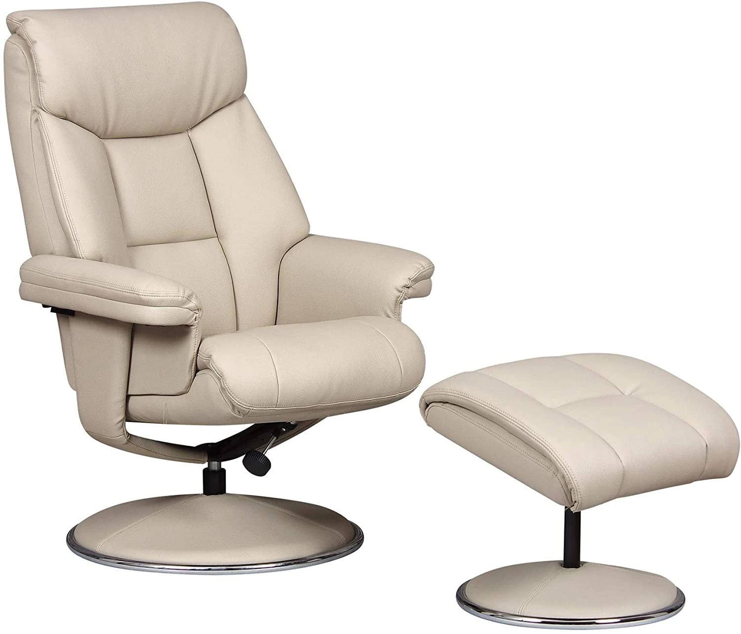 GFA - Biarritz Plush Faux Leather Swivel Recliner Armchair & Footstool - Bone - Alton Garden Centre 3 GFA - Biarritz Plush Faux Leather Swivel Recliner Armchair & Footstool - Bone - Alton Garden Centre