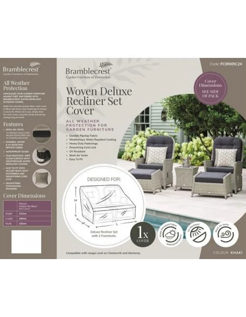 Bramblecrest - Rattan Deluxe Recliner Set Cover - Alton Garden Centre 3 Bramblecrest - Rattan Deluxe Recliner Set Cover - Alton Garden Centre