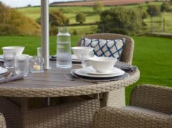 Bramblecrest - Tetbury 6 Seat Round Dining Set - Nutmeg Inc: Parasol & Base - Alton Garden Centre 10 Bramblecrest - Tetbury 6 Seat Round Dining Set - Nutmeg Inc: Parasol & Base - Alton Garden Centre -Konstsmidy Shop evghitkM