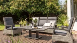 LIFE - Outdoor Living - Florence 3 Seat Reclining Sofa Set - Yacht Grey/Caron All Weather - Alton Garden Centre