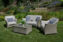 Bramblecrest - San Marie 2 Seater Sofa With All-Weather, Marine Faux Leather Upholstery, 2 Armchairs & Coffee Table - Prarie/Pearl - Alton Garden Centre 10 Bramblecrest - San Marie 2 Seater Sofa With All-Weather, Marine Faux Leather Upholstery, 2 Armchairs & Coffee Table - Prarie/Pearl - Alton Garden Centre -Konstsmidy Shop mont car sofa 3