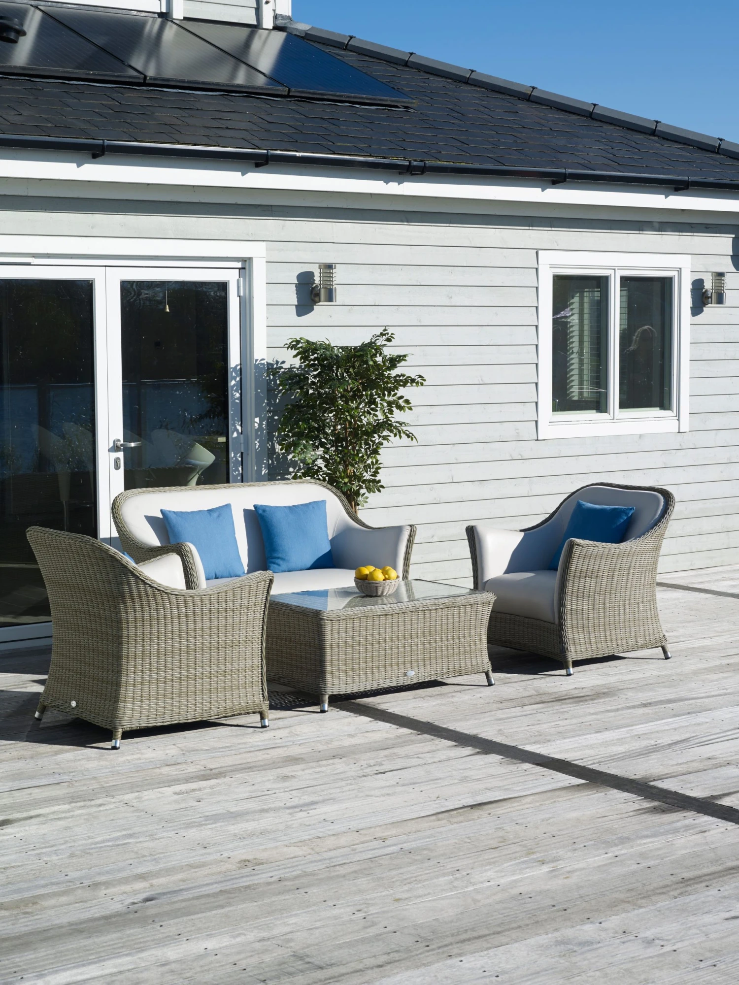 Bramblecrest - San Marie 2 Seater Sofa With All-Weather, Marine Faux Leather Upholstery, 2 Armchairs & Coffee Table - Prarie/Pearl - Alton Garden Centre 3 Bramblecrest - San Marie 2 Seater Sofa With All-Weather, Marine Faux Leather Upholstery, 2 Armchairs & Coffee Table - Prarie/Pearl - Alton Garden Centre