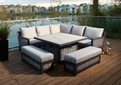 Bramblecrest - Portofino Square Firepit Dining Set With 2 X Benches - Alton Garden Centre 11 Bramblecrest - Portofino Square Firepit Dining Set With 2 X Benches - Alton Garden Centre -Konstsmidy Shop portofino with firepit 3