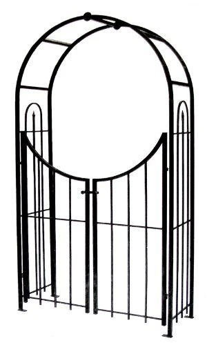 Panacea Arched Top Garden Arches With Gate - Black - Alton Garden Centre
