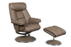 GFA Biarritz Swivel Recliner Chair With Footstool - Truffle Plush Available Online Only Not In Store - Alton Garden Centre