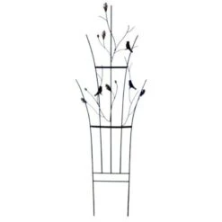 Panacea Curved Leaf & Bird Trellis - Black / Bronze - Alton Garden Centre