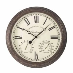 Outside In Bickerton Wall Clock & Thermometer 15" - Alton Garden Centre