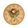 Robin Wall Clock & Thermometer 12" - Alton Garden Centre -Konstsmidy Shop products prodzoomimg10764