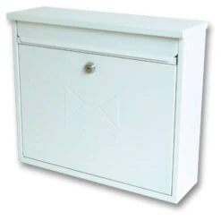 Sterling Elegance Metal Post Box- White - Alton Garden Centre