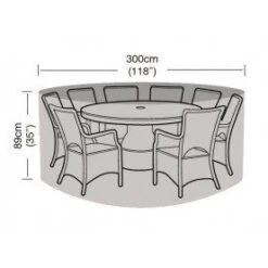 Garland 8 Seater Round Furniture Set Cover - Black (W1404) - Alton Garden Centre