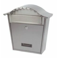 Sterling Classic Metal Post Box- Silver - Alton Garden Centre