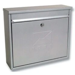 Sterling Elegance Metal Post Box- Silver - Alton Garden Centre