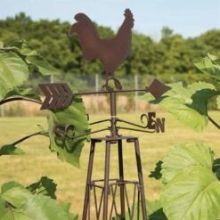 Panacea Rooster Weathervane Obelisk - Rust - Alton Garden Centre -Konstsmidy Shop products rooster weathervane obelisk