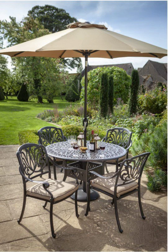 Hartman - Amalfi 4 Seat Round Set Inc Parasol And Base - Alton Garden Centre 3 Hartman - Amalfi 4 Seat Round Set Inc Parasol And Base - Alton Garden Centre